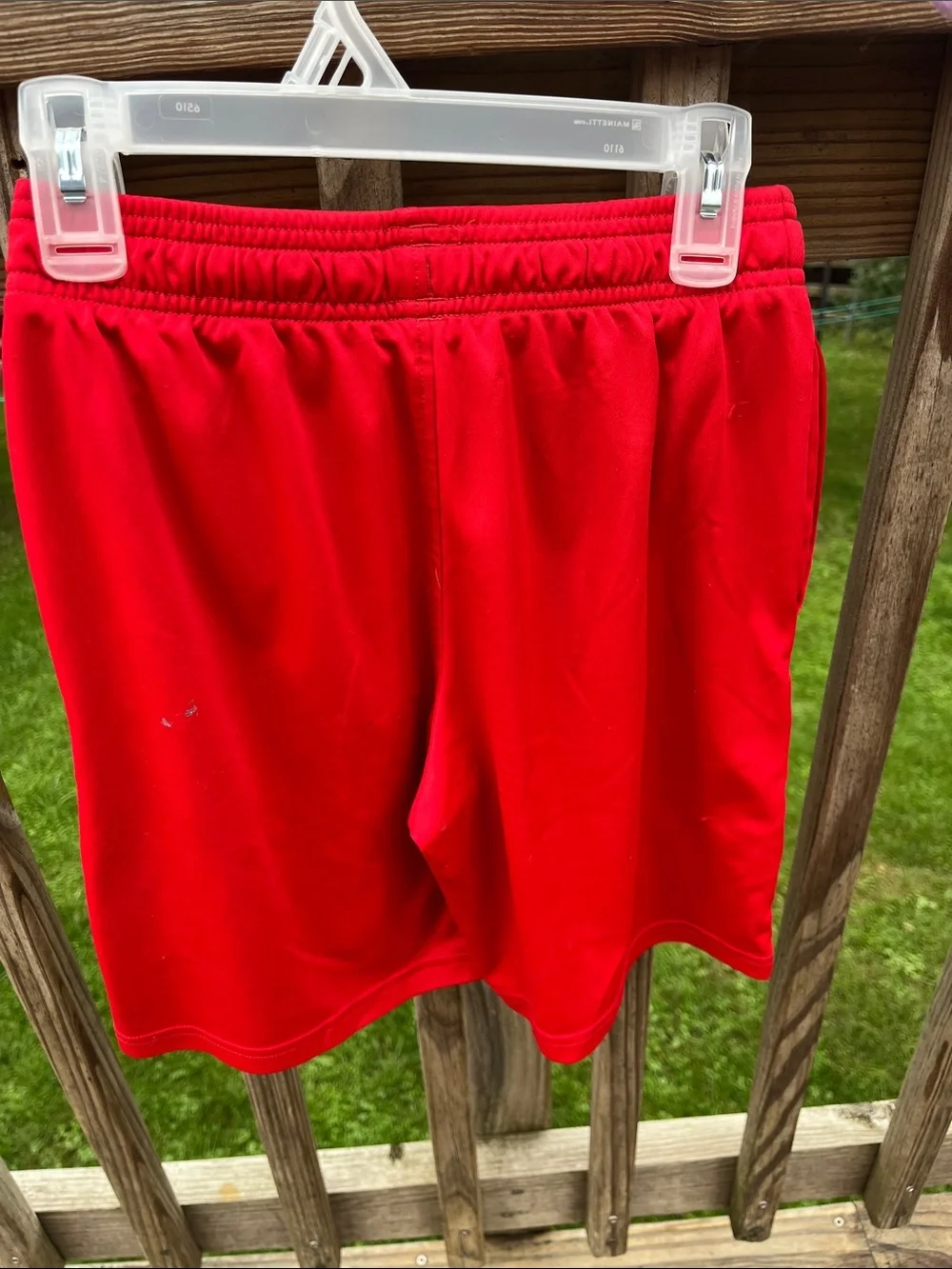 Under Armour Red Men’s Athletic Shorts with Black Logo
